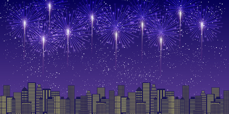 Fireworks Summer Tokyo Backgroundのイラスト素材