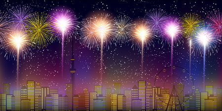 Fireworks Summer Tokyo Backgroundのイラスト素材