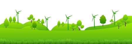 Wind grassland scenery backgroundのイラスト素材