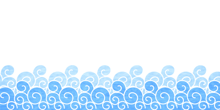 Ocean wave Japanese paper background.のイラスト素材
