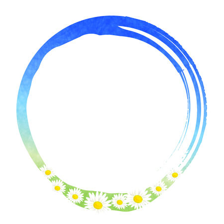 Flowers Marguerite icon circleのイラスト素材