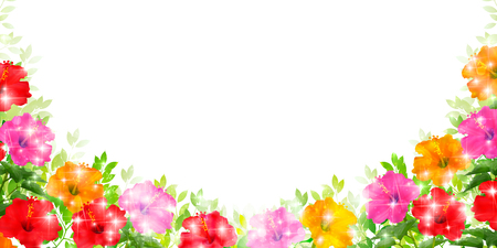 Hibiscus flower summer backgroundのイラスト素材