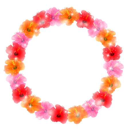 Hibiscus summer flower iconのイラスト素材