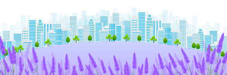 Lavender herb scenery backgroundのイラスト素材