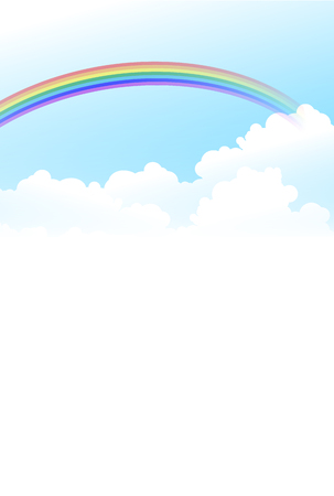 Rainbow Sky Landscape Backgroundのイラスト素材