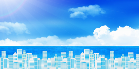 Sea landscape Summer backgroundのイラスト素材