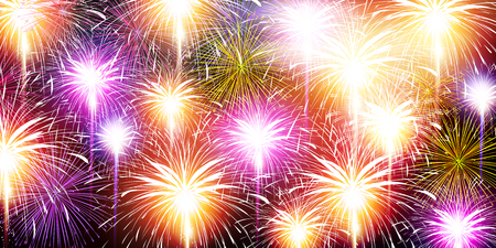 Fireworks Night Sky Summer Backgroundのイラスト素材