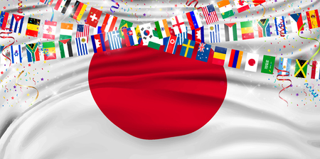 Japanese flag colorful backgroundのイラスト素材