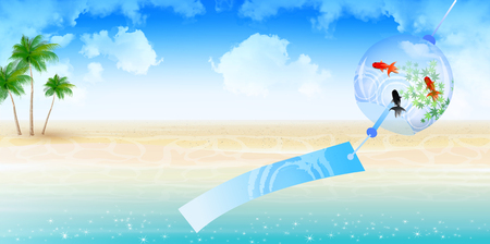 Goldfish Maple Summer Background.のイラスト素材