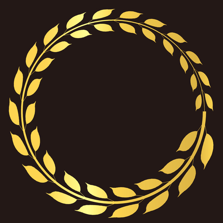 Laurel leaf gold iconのイラスト素材