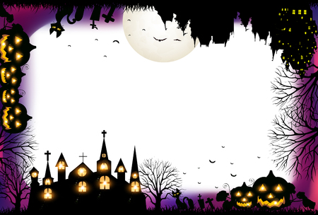 Halloween pumpkin frame backgroundのイラスト素材