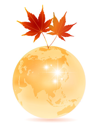 Maple autumn Earth backgroundのイラスト素材