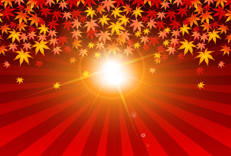 Maple sun autumn backgroundのイラスト素材