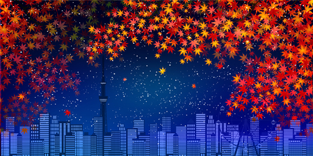 Maple autumn leaf backgroundのイラスト素材