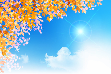 Maple autumn landscape backgroundのイラスト素材