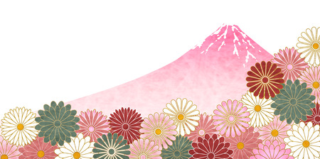 A Fuji Chrysanthemum pattern background.のイラスト素材