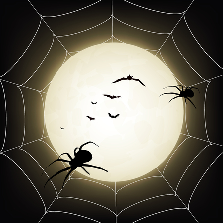 Halloween spider autumn backgroundのイラスト素材