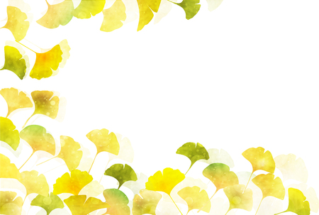 Ginkgo Leaves Autumn Backgroundのイラスト素材