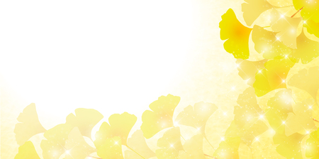 Ginkgo Leaves Autumn Backgroundのイラスト素材