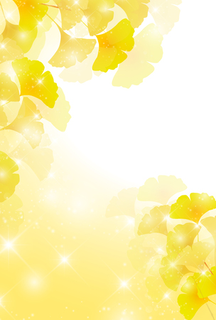 Ginkgo Leaves Autumn Backgroundのイラスト素材