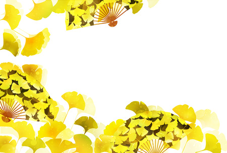Ginkgo Leaves Autumn Backgroundのイラスト素材