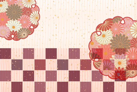 Autumn leaves fall Japanese paper backgroundのイラスト素材