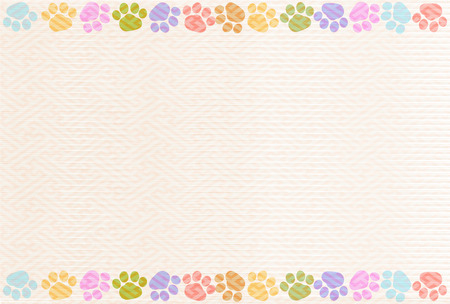 Dog Footprint New Year's card backgroundのイラスト素材