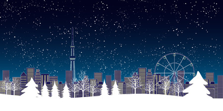 Christmas snow winter backgroundのイラスト素材