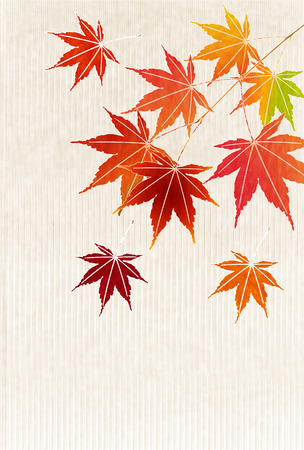 Autumn leaves fall Japanese paper backgroundのイラスト素材