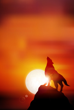 Dog New Year's cards Sunrise backgroundのイラスト素材