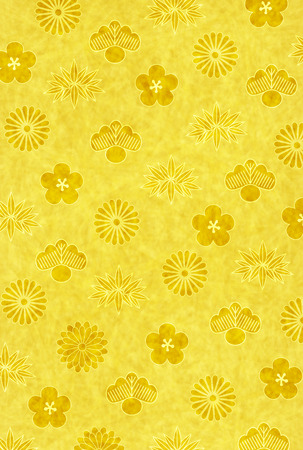 Plum chrysanthemum New Year card backgroundのイラスト素材