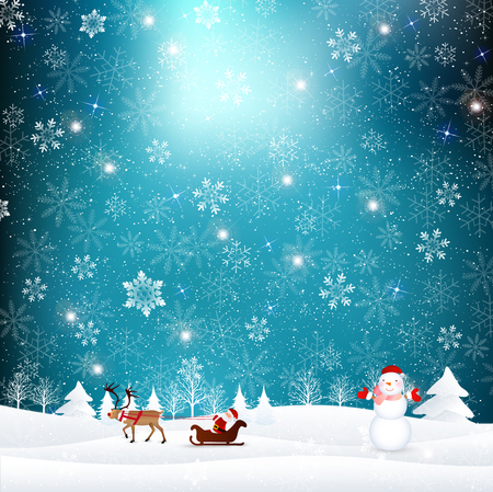 Christmas Santa snow backgroundのイラスト素材