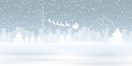 Christmas Santa snow backgroundのイラスト素材