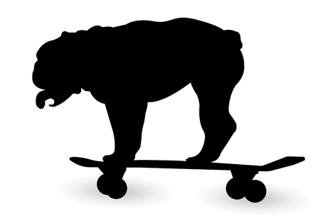 Dog New Year's card skateboard iconのイラスト素材