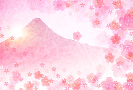 Cherry blossom New Year card backgroundのイラスト素材