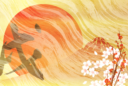 Post card template with mountain on the backgroundのイラスト素材