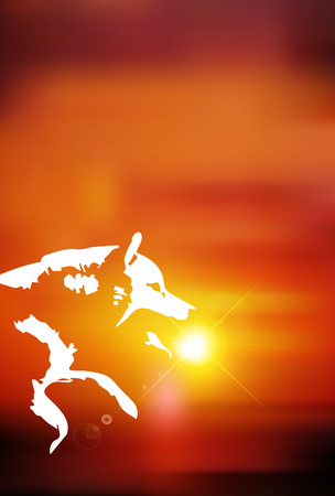 Dog New Year's cards Japanese backgroundのイラスト素材