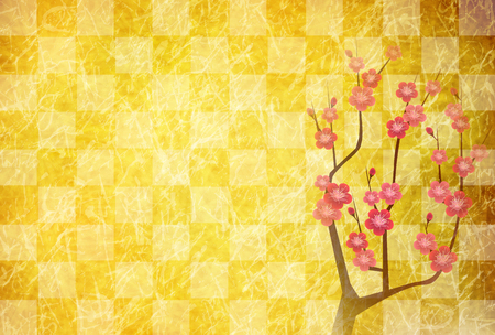 Plum blossoms New Year card background spring backgroundのイラスト素材