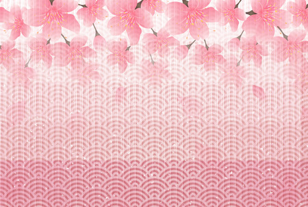 Cherry blossoms Flowers Spring backgroundのイラスト素材