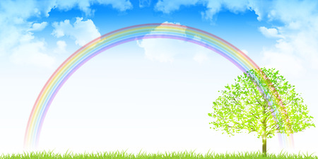 Sky Rainbow Landscape Backgroundのイラスト素材