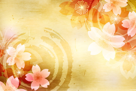 Cherry Blossoms spring Japanese paper backgroundのイラスト素材