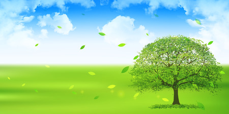 Fresh green leaves Eco backgroundのイラスト素材