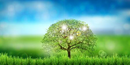 Fresh green leaves Eco backgroundのイラスト素材