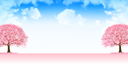 Cherry Blossoms spring flower backgroundのイラスト素材