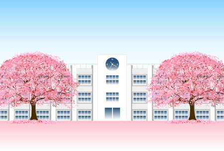 Cherry Blossoms spring flower backgroundのイラスト素材
