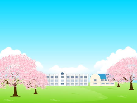 Cherry Blossoms spring flower backgroundのイラスト素材