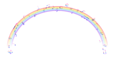 Rainbow note illustrationのイラスト素材