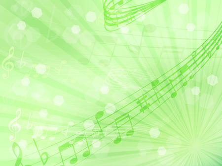 Musical note score green backgroundのイラスト素材