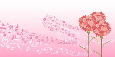 Carnation Mother's Day Flower background Vector illustrationのイラスト素材