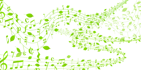 Fresh green leaf note backgroundのイラスト素材